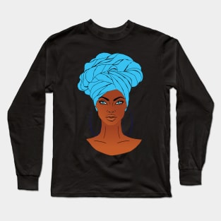 anime black girl with baby blue 2 Long Sleeve T-Shirt